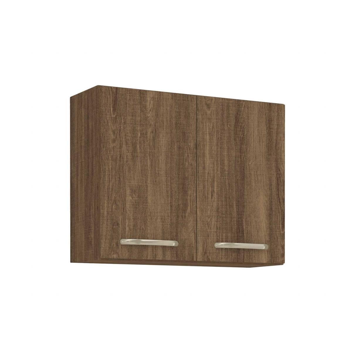 Armario Aereo Loá 80cm x 63cm x 28cm 2 Portas - Evora Rustico/Evora Rustico - Nicioli