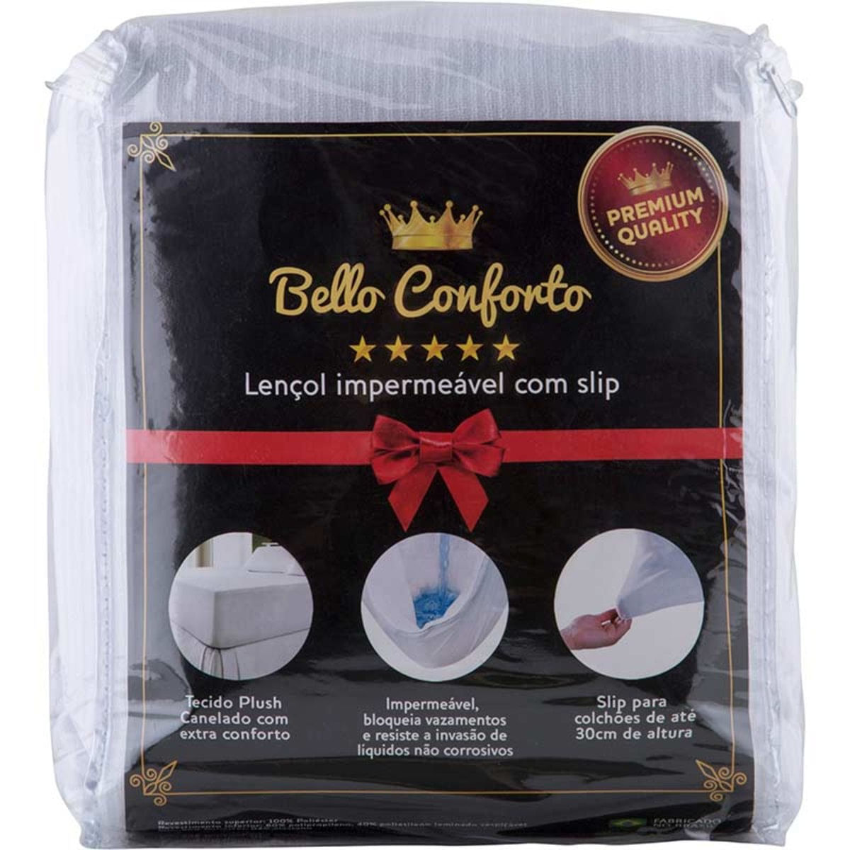 Protetor de Colchão Impermeável Bello Conforto com Slip Solteiro - Fibrasca - Branco