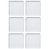 Conjunto 6 Pratos De Porcelana Branco Quadrados Rasos 16x16cm Americana Germer