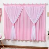 Cortina Para Varão Quarto Bebe Criança Menina Rosa 2,00X1,70