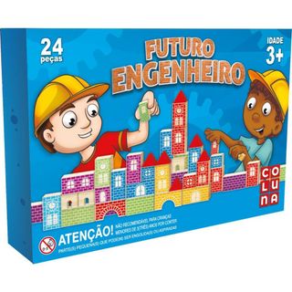 Brincando de Engenheiro c/ 53 peças Jogo de Blocos de Montar em Madeira -  Brinquedo Educativo