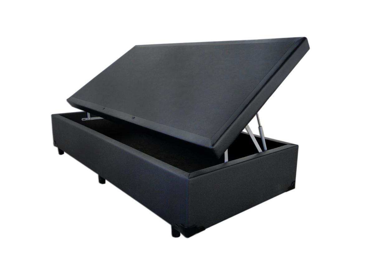 Cama-Box-Bau-Solteiro-Colchao-Top-Line-Mola-Bonnel---Box-Bau-Sintetico-Preto-Serra-Negra-62x88x188