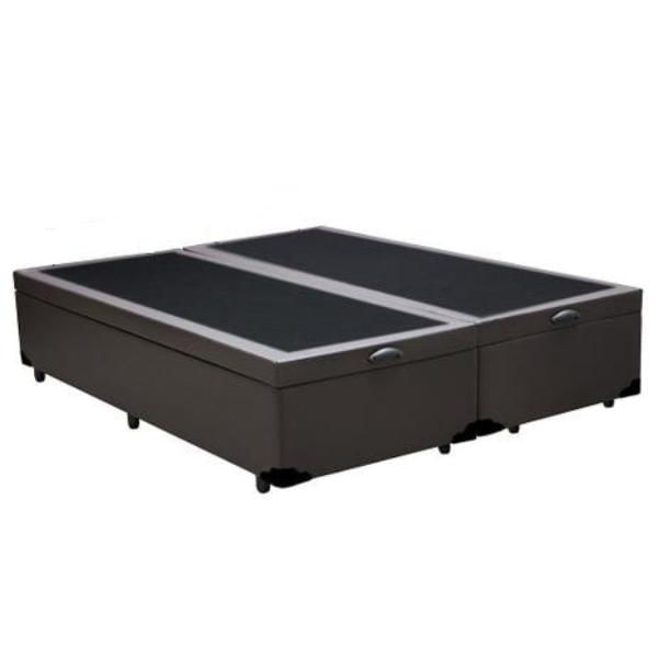 Cama-Box-Bau-King-Colchao-Top-Line-Mola-Bonnel---Box-Bipartido-Sintetico-Marrom-Serra-Negra-63x193x203