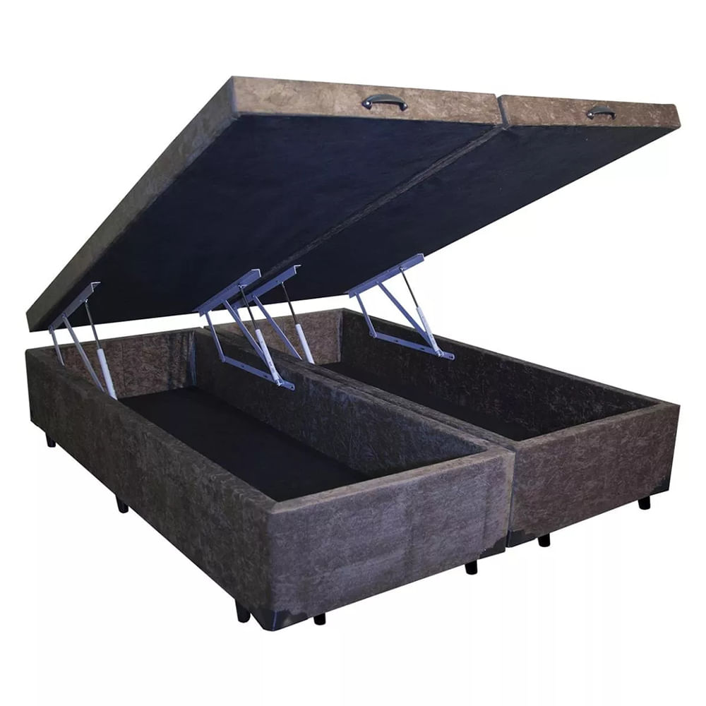 Cama-Box-Bau-King-Colchao-Top-Line-Mola-Bonnel---Box-Bipartido-Suede-Marrom-Serra-Negra-63x193x203