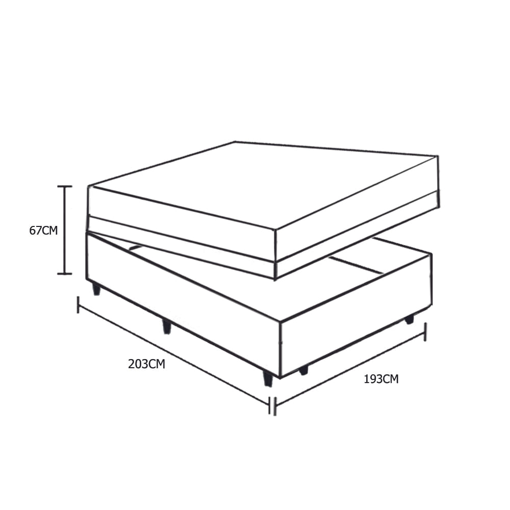 Cama-Box-Bau-King-Colchao-Classic-Mola-Ensacada---Box-Bipartido-Sintetico-Bege-Serra-Negra-67x193x203