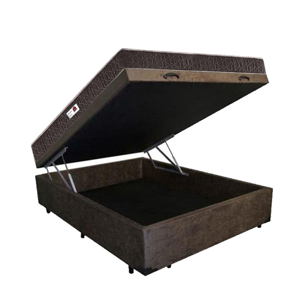 Cama-Box-Bau-Casal-Colchao-Classic-Mola-Ensacada---Box-Suede-Marrom-Serra-Negra-67X138X188