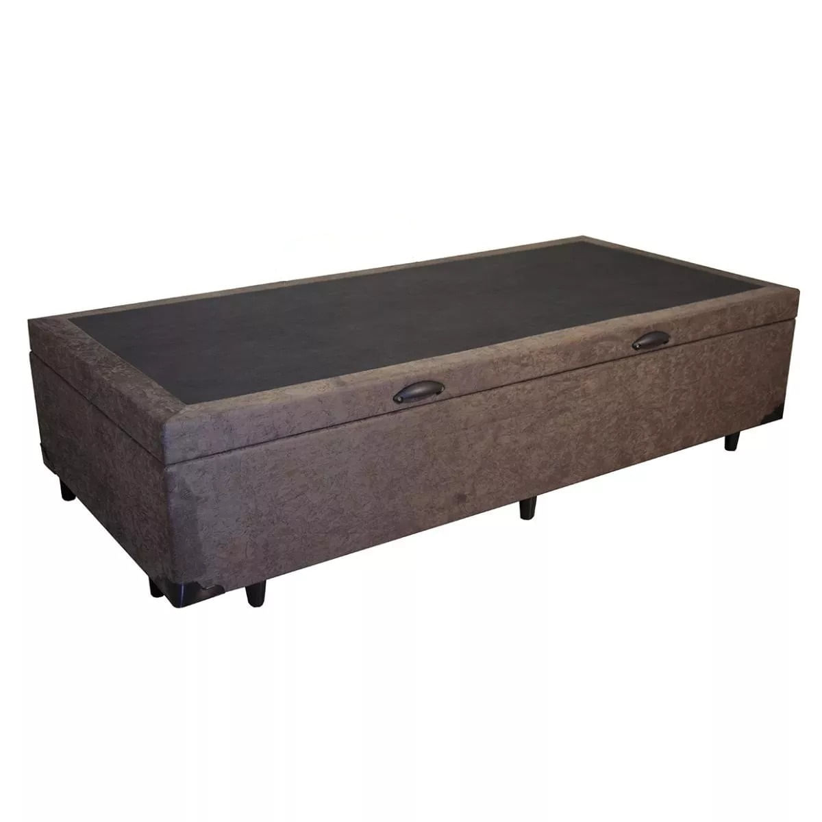 Cama-Box-Bau-Solteiro-Colchao-Espuma-D45-Bordado---Box-Suede-Marrom-Serra-Negra-67x88x188