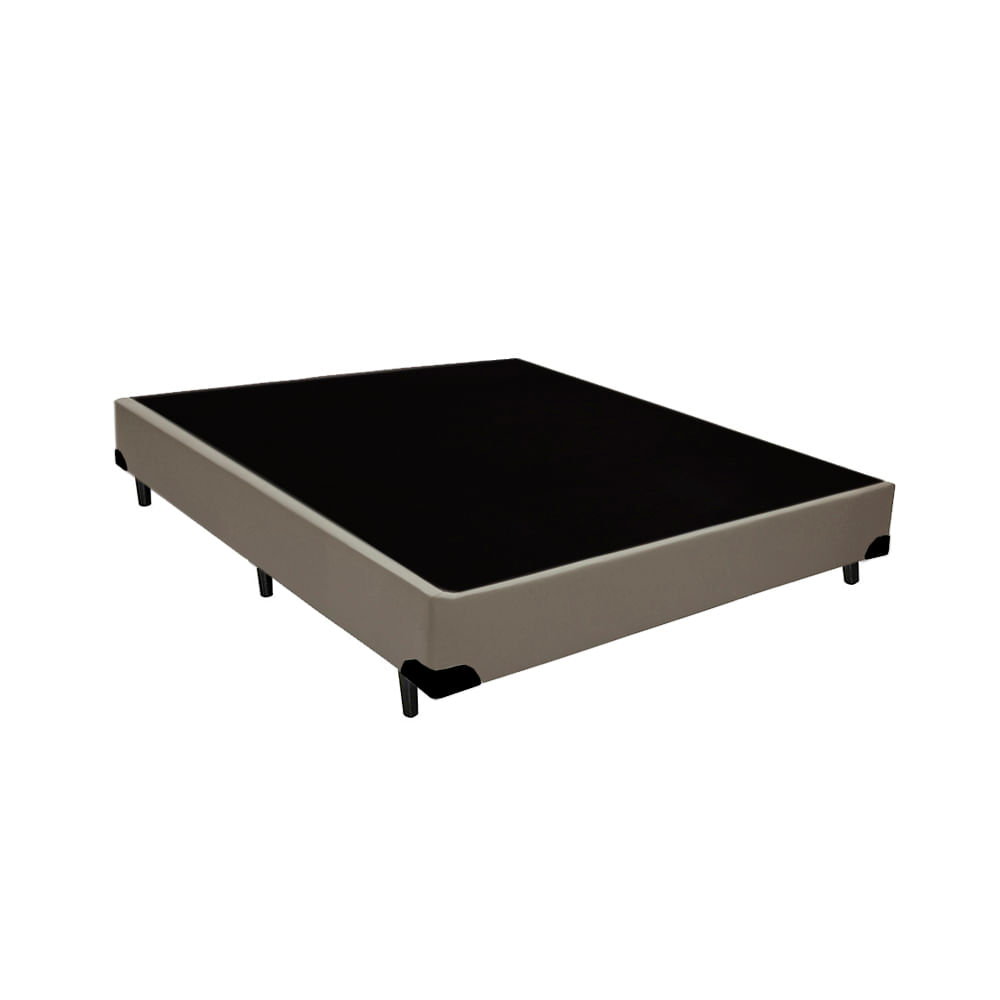 Cama-Box-Casal-Colchao-Espuma-D45-Bordado---Box-Sintetico-Bege-Serra-Negra-64x138x188