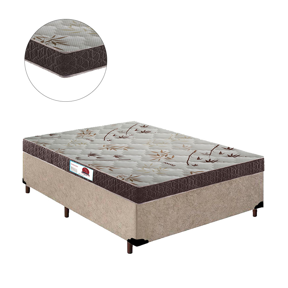 Cama-Box-Casal-Colchao-Top-Line-Mola-Bonnel---Box-Suede-Bege-Serra-Negra-63x138x188