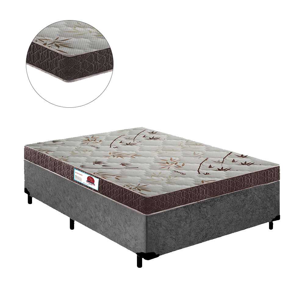 Cama-Box-Casal-Colchao-Espuma-D33-Bordado---Box-Suede-Cinza-Serra-Negra-59x138x188