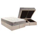 Cama Box Bau Queen Colchao Molas Masterpocket Ensacadas Paropas Texture Base Crc Suede Clean 158x198