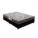 Cama Box Casal Colchão Top Line Mola Bonnel + Box Sintético Preto Serra Negra 63x138x188