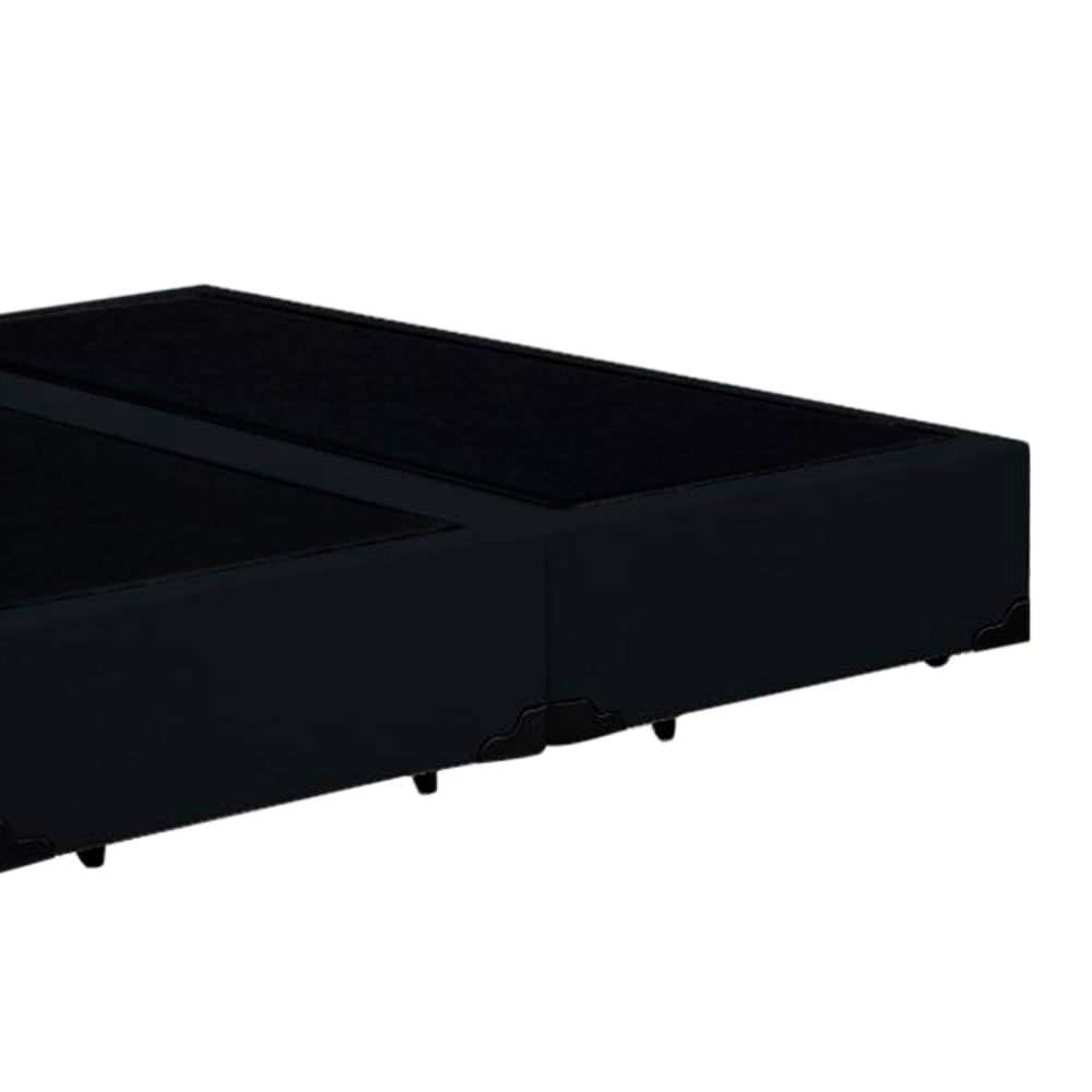 Cama-Box-Queen-Colchao-Espuma-D45-Bordado---Box-Bipartido-Suede-Preto-Serra-Negra-64x158x198