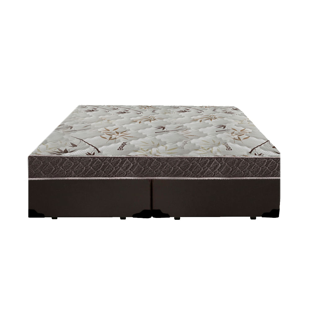 Cama-Box-Queen-Colchao-Top-Line-Mola-Bonnel---Box-Bipartido-Sintetico-Marrom-Serra-Negra-63x158x198