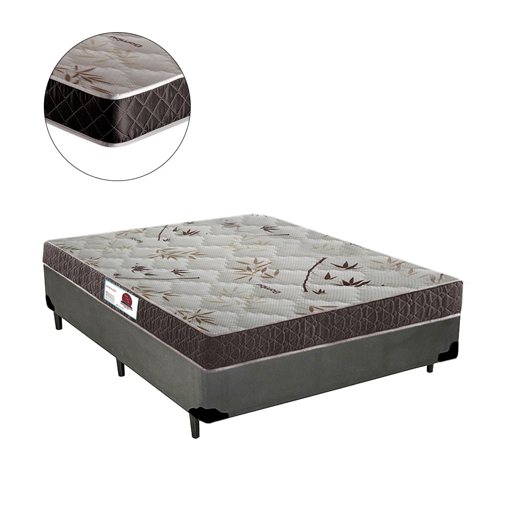 Cama-Box-Casal-Colchao-Classic-Mola-Ensacada---Box-Sintetico-Cinza-Serra-Negra-67x138x188