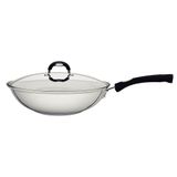 Panela Wok Tramontina Solar Silicone Aço Inox Com Fundo Triplo E Tampa De Vidro 28 Cm 3,3 L 62138280