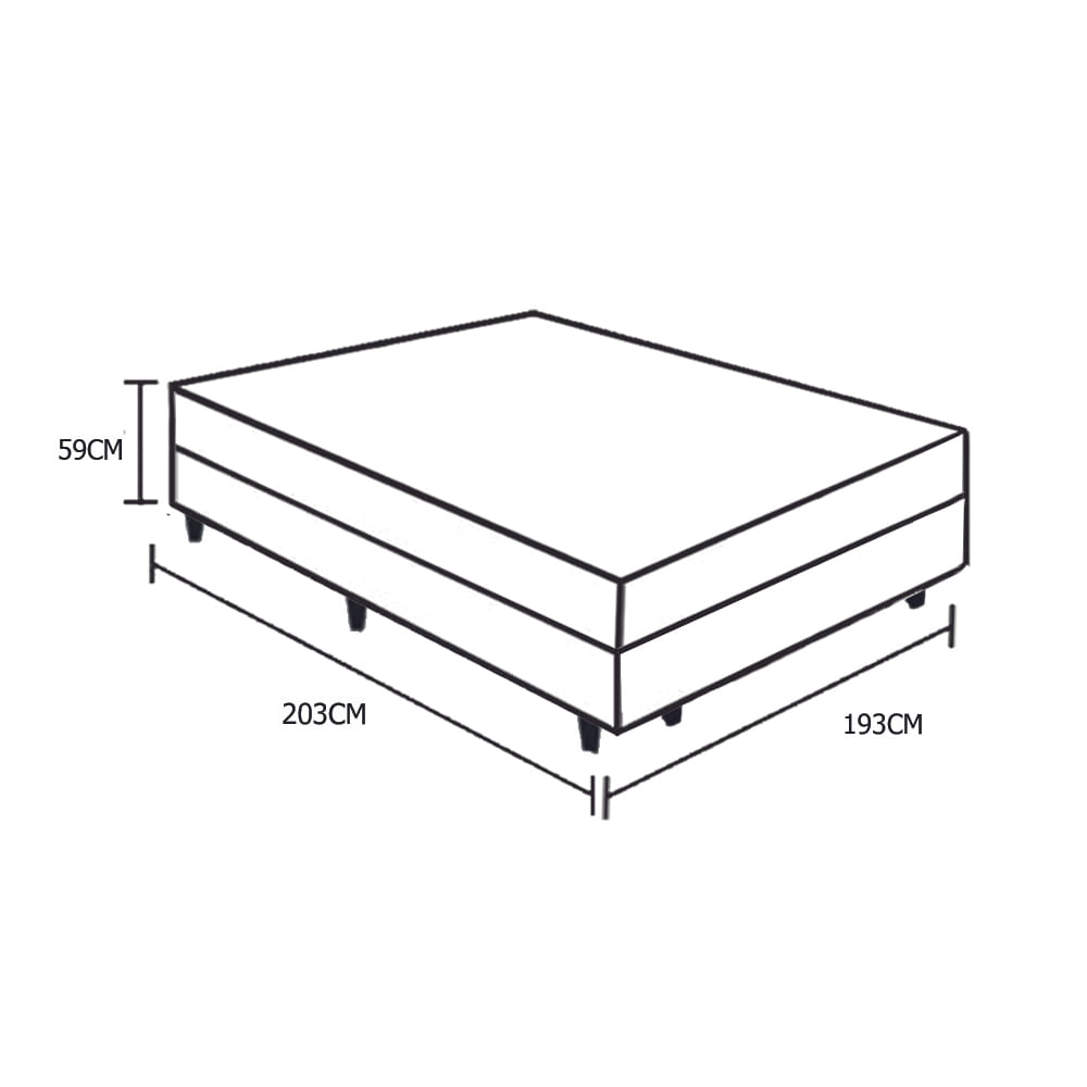 Cama-Box-King-Colchao-Espuma-D33-Bordado---Box-Bipartido-Sintetico-Marrom-Serra-Negra-59x193x203