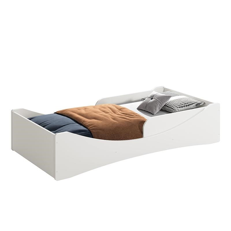 Cama Evolutiva Luna Branco Fosco Com Proteção Lateral Lisa E Colchão D33 - Reller Móveis