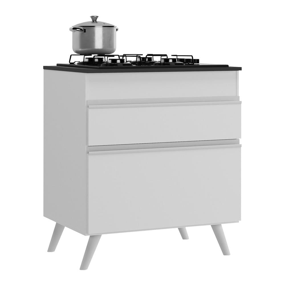 Balcão Cozinha Para Cooktop 70cm 1 Porta 1 Gaveta Veneza Multimóveis V3706 Branco