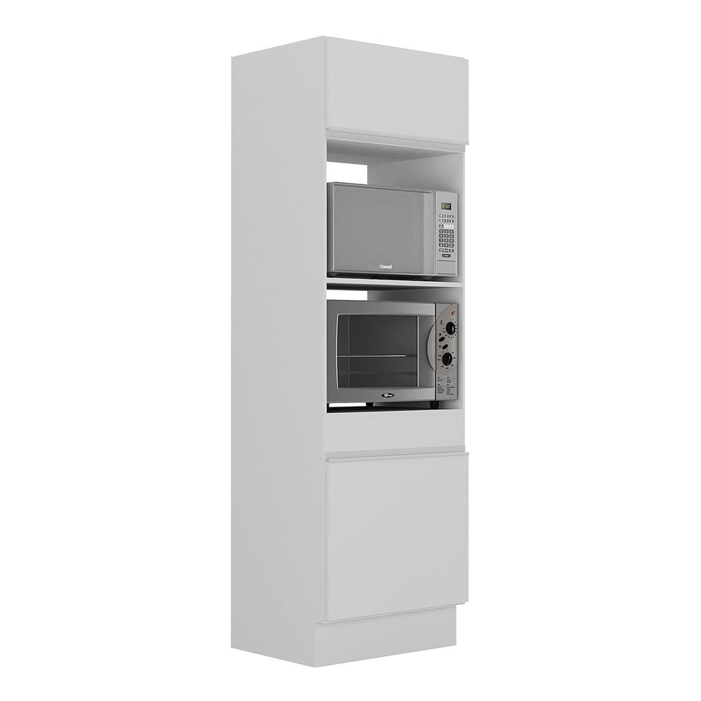 Paneleiro 2 Portas 63cm Com Rodapé Para Forno E Microondas Veneza Multimóveis V2116 Branco