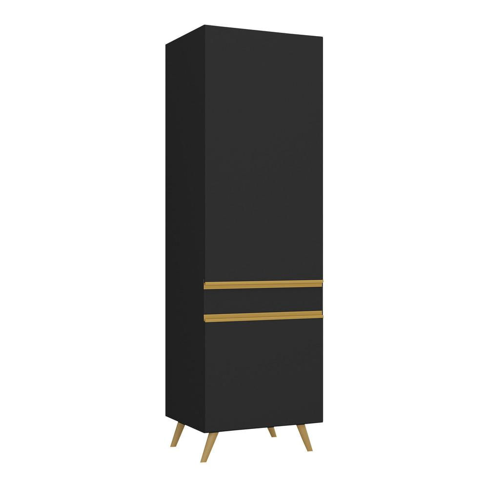 Paneleiro 2 Portas 62cm Veneza Multimóveis V3739 Preto/dourado