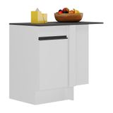 Balcão Cozinha De Canto Com Rodapé 1 Porta Veneza Multimóveis V2120 Branco/preto