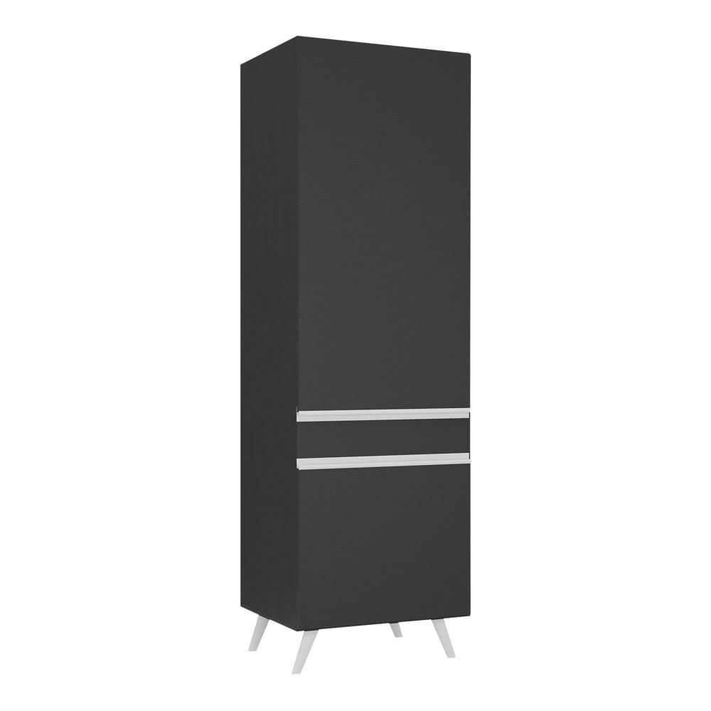 Paneleiro 2 Portas 62cm Veneza Multimóveis V3739 Preto/branco