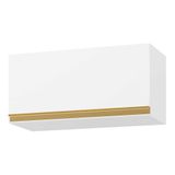 Armário De Cozinha Aéreo 70cm 1 Porta Basculante Veneza Multimóveis V3681 Branco/dourado