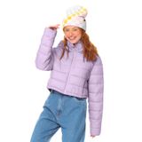 Jaqueta Puffer Feminina Com Capuz Rovitex Teen Roxo 18