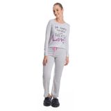 Pijama Feminino Manga Longa Jucatel Cinza G