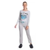 Pijama Feminino Manga Longa Jucatel Cinza G