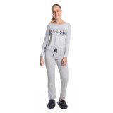 Pijama Feminino Manga Longa Jucatel Cinza Gg