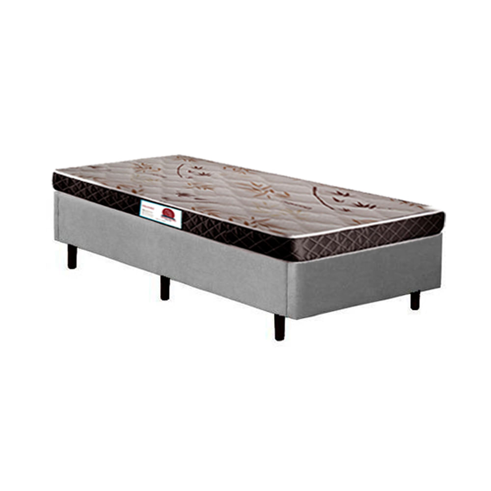 Cama-Box-Solteiro-Colchao-Classic-Mola-Ensacada---Box-Suede-Cinza-Serra-Negra-67x88x188