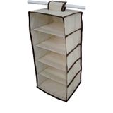 Organizador Cabideiro Vertical Bege/Marrom de 75x30x28