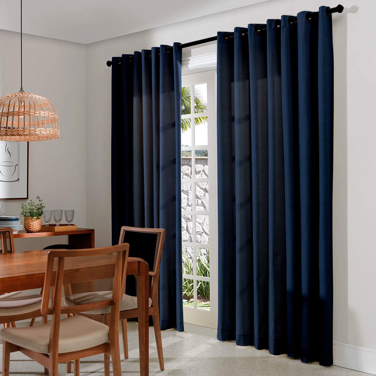 Cortina Para Sala/quarto Oxford 200x180 | Admirare Cor:azul Marinho