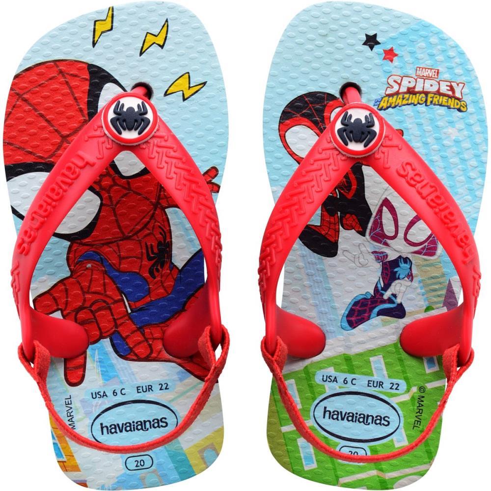 Chinelo Havaianas Infantil Baby Marvel 20 Azul/vermelho