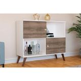 Buffet De Sala Jantar Rt3011 2 Portas E 2 Nichos Branco Rustico Movelbento