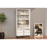 Cristaleira Sala Jantar Rt3151 C 2 Portas E 2 Gavetas Off White Movelbento