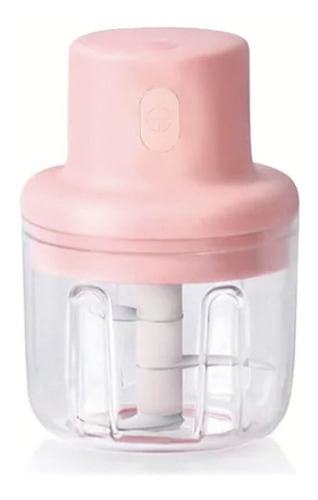 Mini Processador Eletrico Alimentos Triturador Alho Cebola - Rosa-branco - 12v