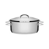 Caçarola Tramontina Solar Rasa Em Aço Inox Fundo Triplo Com Tampa E Alças 24 Cm 4,7 L Tramontina