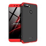 Capa Capinha 360 Xiaomi Redmi 6 Tela 5.45 Anti Impacto Fosca -  Preto com Vermelho