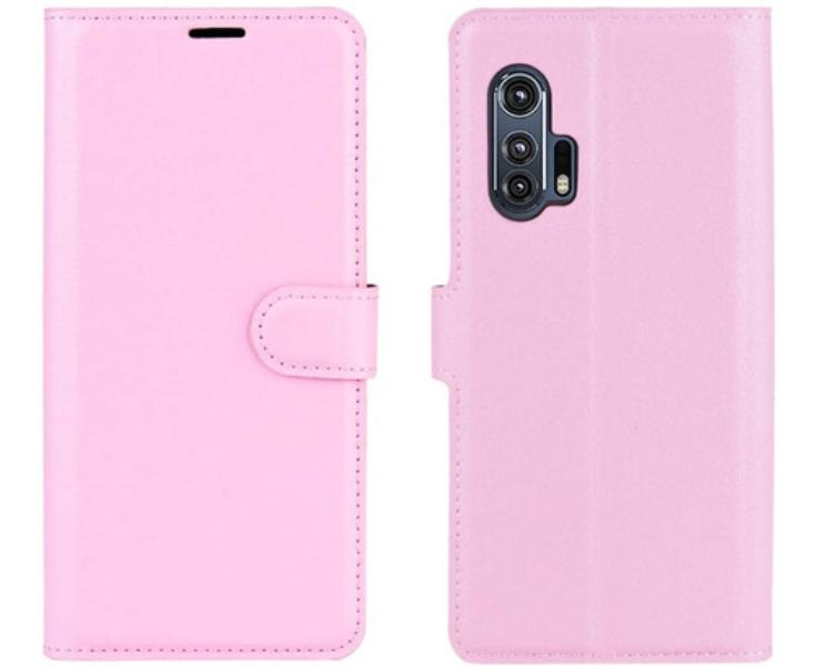 Capa-Capinha-Carteira-Couro-Motorola-Edge-Plus-Tela-de-6-7----Rosa