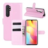 Capa Capinha Carteira Flip Xiaomi Mi Note 10 Lite Case Couro - Rosa