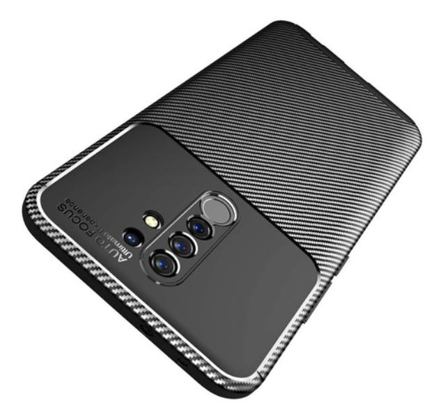 Capa-Capinha-Fibra-Carbono-Xiaomi-Redmi-9-Case-Anti-Impacto---Marrom