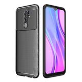 Capa Capinha Fibra Carbono Xiaomi Redmi 9 Case Anti Impacto - Preto