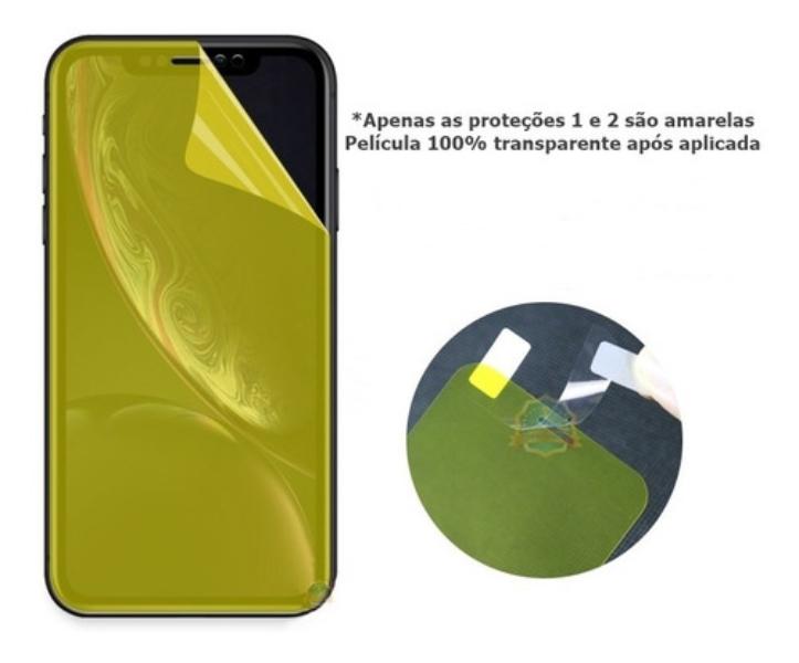 Pelicula-De-Gel-Silicone-Curvada-iPhone-Xs-Max-Tela-6-5---Protecao-Que-Adere-E-Cobre-Toda-A-Tela