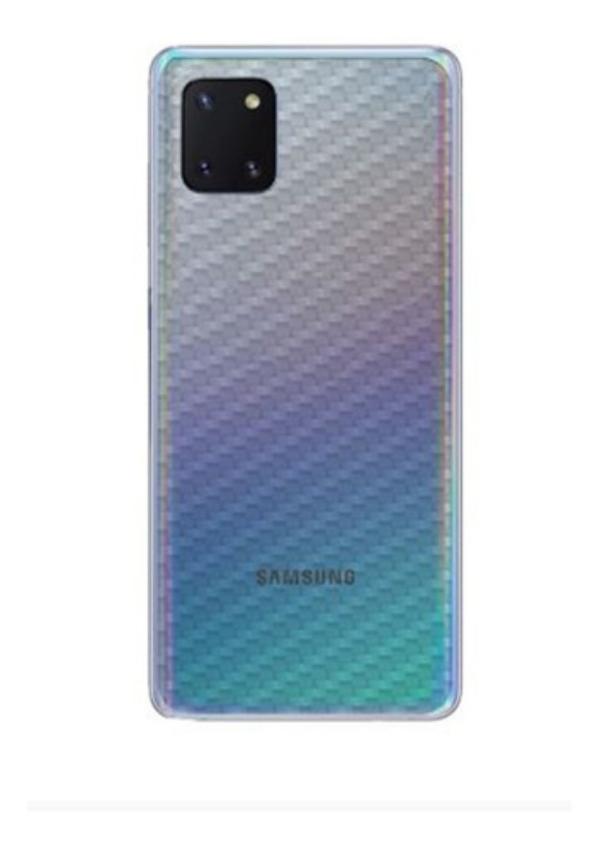 Pelicula-De-Gel-Traseira-Fibra-Carbono-Galaxy-Note-10-Lite-Protecao-Que-Adere-E-Cobre-Toda-A-Parte-Traseira-do-Aparelho