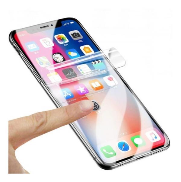 Pelicula-De-Gel-Silicone-Curvada-iPhone-Xs-Max-Tela-6-5---Protecao-Que-Adere-E-Cobre-Toda-A-Tela