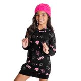 Vestido Infantil Com Capuz Smile Rovitex Kids Preto 6