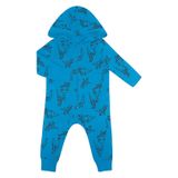 Macacão Infantil Com Capuz Dino Rovitex Baby Azul Gg